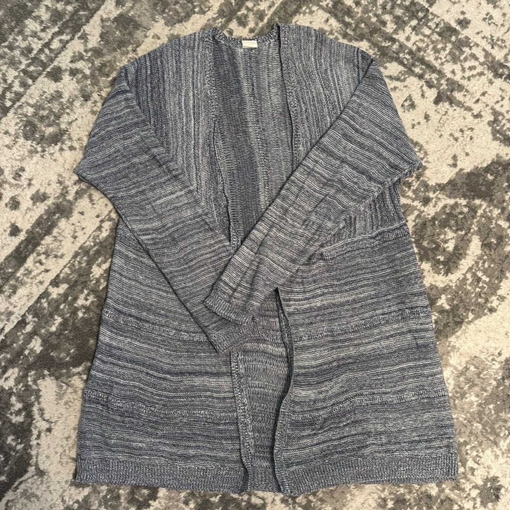 Wild Pearl Blue Open Front Boho Cardigan Sweater SZ M